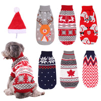 HKM-951379 Cozy Christmas Turtleneck Knitting Sweater for Dogs - Multiple Festive Patterns and Sizes