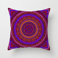 HKM-951443 Ethnic Mandala Pattern Polyester Pillowcase for Religious Ceremonies - 45x45cm Size