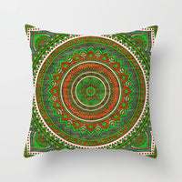 HKM-951443 Ethnic Mandala Pattern Polyester Pillowcase for Religious Ceremonies - 45x45cm Size