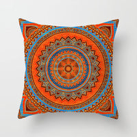 HKM-951443 Ethnic Mandala Pattern Polyester Pillowcase for Religious Ceremonies - 45x45cm Size