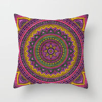 HKM-951443 Ethnic Mandala Pattern Polyester Pillowcase for Religious Ceremonies - 45x45cm Size