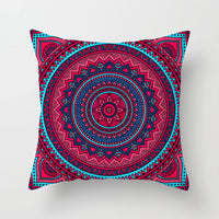 HKM-951443 Ethnic Mandala Pattern Polyester Pillowcase for Religious Ceremonies - 45x45cm Size