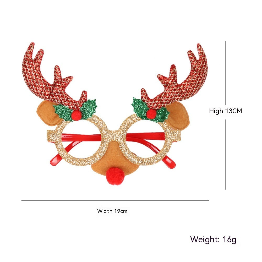 HKM-951507 Christmas Decorative Glasses Frame with Antler and Hat Designs in Various Colors