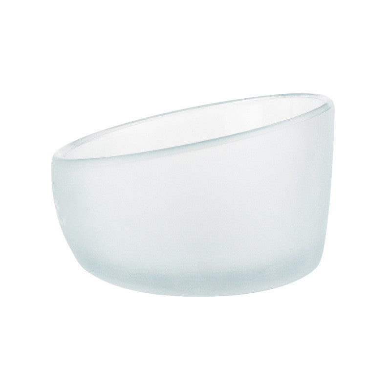 HKM-951571 Oblique Cat Bowl in High Borosilicate Glass - 164x98 mm, Transparent Finish