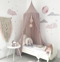 HKM-951699 Children's Hanging Dome Mosquito Net Tent for Summer - Decorative Bed Canopy in Pink, Gray, Blue, White, Ginger, Lavender
