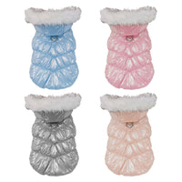 HKM-951699 Two-Legged Hooded Cotton Padded Pet Clothes in Blue, Pink, Champagne Gold, and Silver