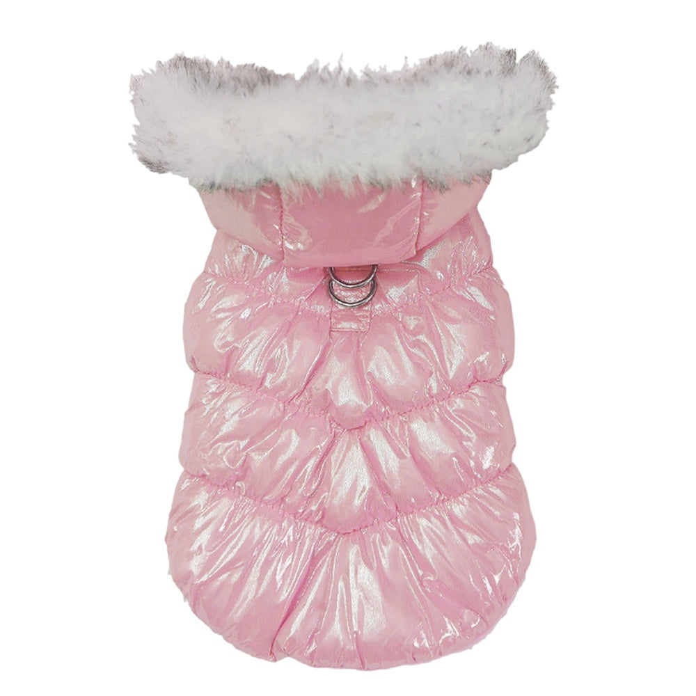 HKM-951699 Two-Legged Hooded Cotton Padded Pet Clothes in Blue, Pink, Champagne Gold, and Silver
