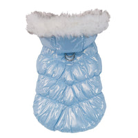 HKM-951699 Two-Legged Hooded Cotton Padded Pet Clothes in Blue, Pink, Champagne Gold, and Silver