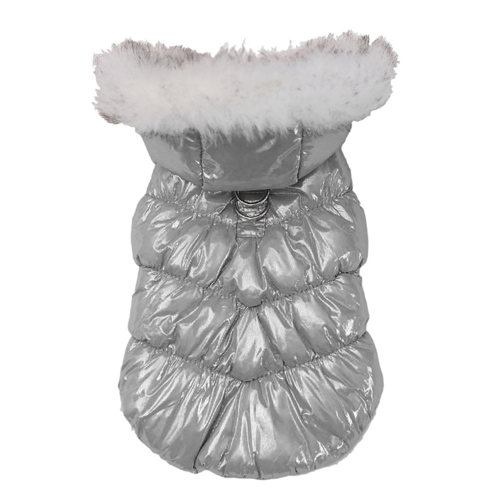 HKM-951699 Two-Legged Hooded Cotton Padded Pet Clothes in Blue, Pink, Champagne Gold, and Silver