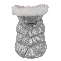 HKM-951699 Two-Legged Hooded Cotton Padded Pet Clothes in Blue, Pink, Champagne Gold, and Silver