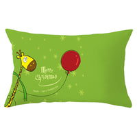 HKM-951763 Christmas Landscape Peach Skin Pillowcase, 30x50cm, Soft Fabric Cushion Cover