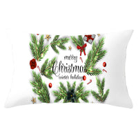HKM-951763 Christmas Landscape Peach Skin Pillowcase, 30x50cm, Soft Fabric Cushion Cover