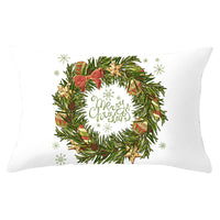 HKM-951763 Christmas Landscape Peach Skin Pillowcase, 30x50cm, Soft Fabric Cushion Cover