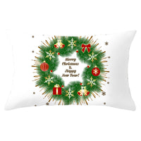 HKM-951763 Christmas Landscape Peach Skin Pillowcase, 30x50cm, Soft Fabric Cushion Cover