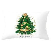 HKM-951763 Christmas Landscape Peach Skin Pillowcase, 30x50cm, Soft Fabric Cushion Cover