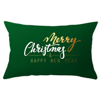 HKM-951763 Christmas Landscape Peach Skin Pillowcase, 30x50cm, Soft Fabric Cushion Cover