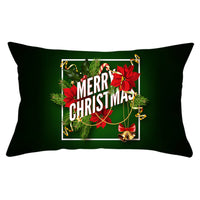 HKM-951763 Christmas Landscape Peach Skin Pillowcase, 30x50cm, Soft Fabric Cushion Cover