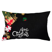 HKM-951763 Christmas Landscape Peach Skin Pillowcase, 30x50cm, Soft Fabric Cushion Cover