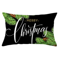 HKM-951763 Christmas Landscape Peach Skin Pillowcase, 30x50cm, Soft Fabric Cushion Cover
