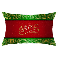 HKM-951763 Christmas Landscape Peach Skin Pillowcase, 30x50cm, Soft Fabric Cushion Cover