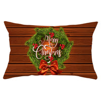 HKM-951763 Christmas Landscape Peach Skin Pillowcase, 30x50cm, Soft Fabric Cushion Cover