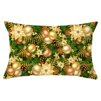 HKM-951763 Christmas Landscape Peach Skin Pillowcase, 30x50cm, Soft Fabric Cushion Cover