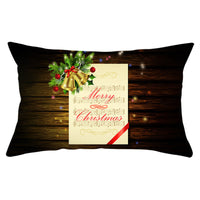 HKM-951763 Christmas Landscape Peach Skin Pillowcase, 30x50cm, Soft Fabric Cushion Cover