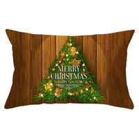 HKM-951763 Christmas Landscape Peach Skin Pillowcase, 30x50cm, Soft Fabric Cushion Cover