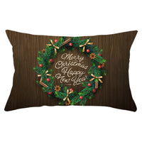 HKM-951763 Christmas Landscape Peach Skin Pillowcase, 30x50cm, Soft Fabric Cushion Cover