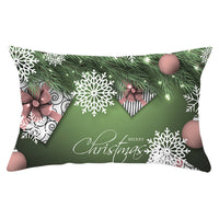 HKM-951763 Christmas Landscape Peach Skin Pillowcase, 30x50cm, Soft Fabric Cushion Cover