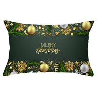 HKM-951763 Christmas Landscape Peach Skin Pillowcase, 30x50cm, Soft Fabric Cushion Cover
