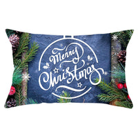 HKM-951763 Christmas Landscape Peach Skin Pillowcase, 30x50cm, Soft Fabric Cushion Cover