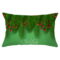HKM-951763 Christmas Landscape Peach Skin Pillowcase, 30x50cm, Soft Fabric Cushion Cover