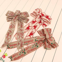 HKM-951827 Festive Christmas Polka Dot Linen Webbing Ribbon - 2m Length in Various Designs