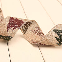 HKM-951827 Festive Christmas Polka Dot Linen Webbing Ribbon - 2m Length in Various Designs