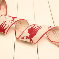 HKM-951827 Festive Christmas Polka Dot Linen Webbing Ribbon - 2m Length in Various Designs