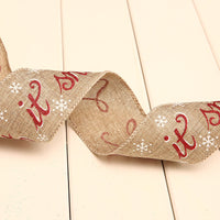 HKM-951827 Festive Christmas Polka Dot Linen Webbing Ribbon - 2m Length in Various Designs