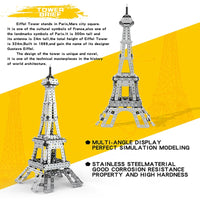 HKM-951955 3D Metal Paris Tower Model Building Block Toy for DIY Assembly and Education, Stainless Steel Construction