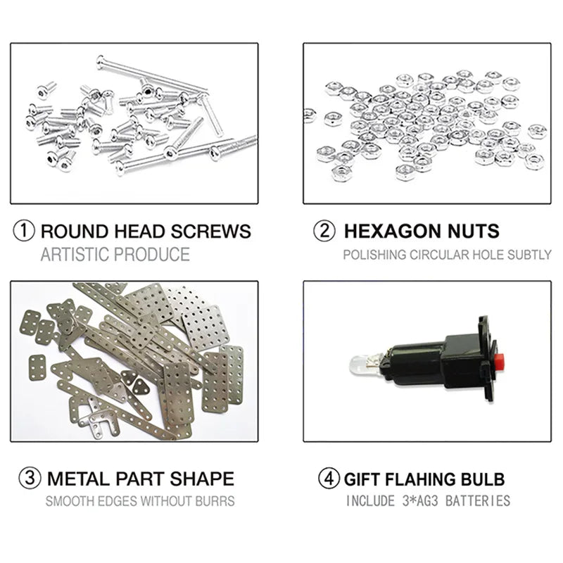 KTX-951955 3D Metal Paris Tower Model Building Block Toy for DIY Assembly and Education, Stainless Steel Construction