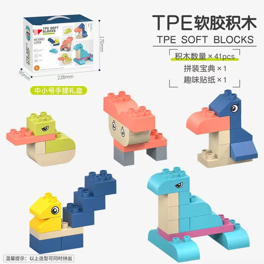 KTX-952211 Soft and Safe Construction Building Blocks Set for Kids - 85 Pieces Educational Stacking Toy