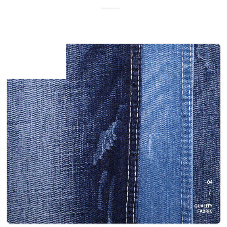 HKM-952211 Washed Twill Stretch Denim Fabric - 158-160CM Wide, 1m Length, Suitable for Autumn & Winter