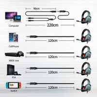 HKM-952275 Noise Reduction Headset with 50mm Speakers, Omnidirectional Microphone, and 120cm Cable Length in Tungsten Black