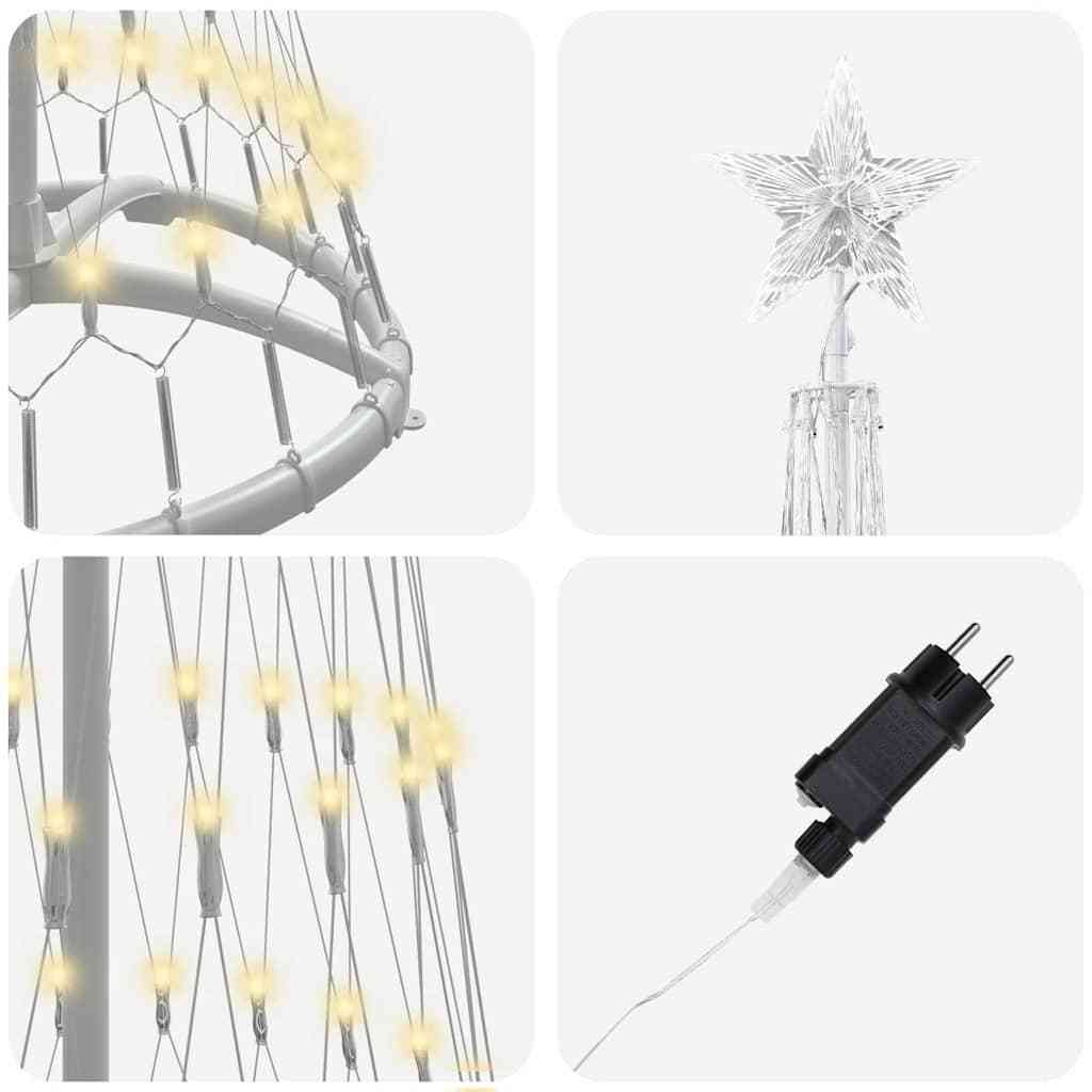 HKM-952339 LED Christmas Tree with Stand - Warm White and Cool White Lighting Options, 230-550 LEDs, Multiple Heights Available