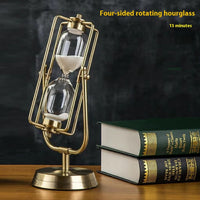 HKM-952467 Creative Wooden Hourglass Timer - 15-Minute Decorative Desk Accessory for Study and Office