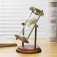 HKM-952467 Creative Wooden Hourglass Timer - 15-Minute Decorative Desk Accessory for Study and Office