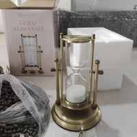 HKM-952467 Creative Wooden Hourglass Timer - 15-Minute Decorative Desk Accessory for Study and Office