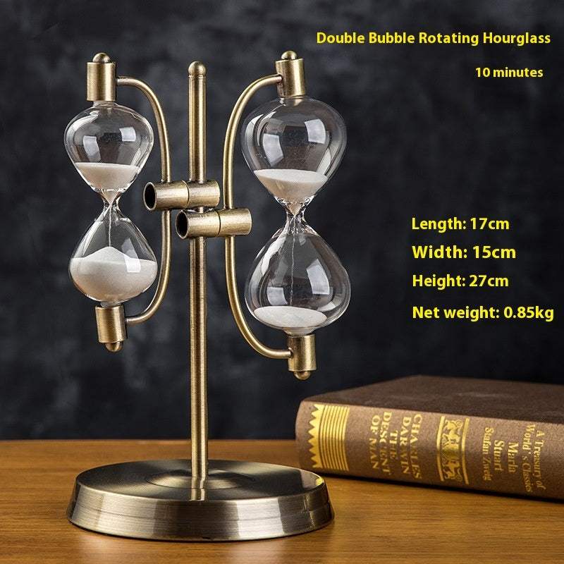 HKM-952467 Creative Wooden Hourglass Timer - 15-Minute Decorative Desk Accessory for Study and Office