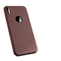 HKM-952467 Soft Black PU Leather Back Cover Case for iPhone 8, 8 Plus, 11, XS Max, XR, X, 7, 6S