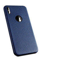 HKM-952467 Soft Black PU Leather Back Cover Case for iPhone 8, 8 Plus, 11, XS Max, XR, X, 7, 6S