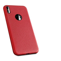 HKM-952467 Soft Black PU Leather Back Cover Case for iPhone 8, 8 Plus, 11, XS Max, XR, X, 7, 6S